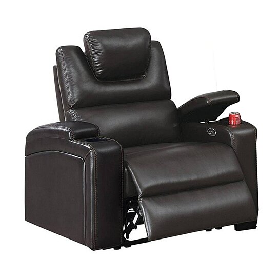 Saltoro Sherpi 43 Inch 1 Sector Arm Leatherette Reclining Chair,